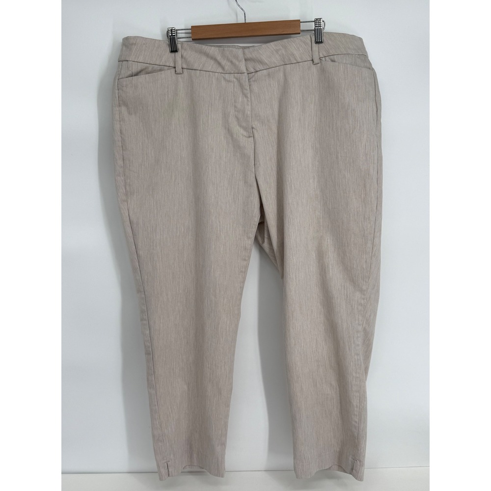 Luz Claiborne Emma Women's Plus  Sz 18W‎ Beige Textured Ankle Pants